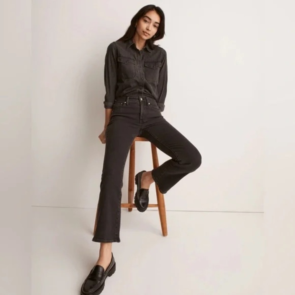 Madewell Mid Rise Kick Out Jeans Charcoal
